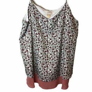 Loft Floral Mauve Tank Top